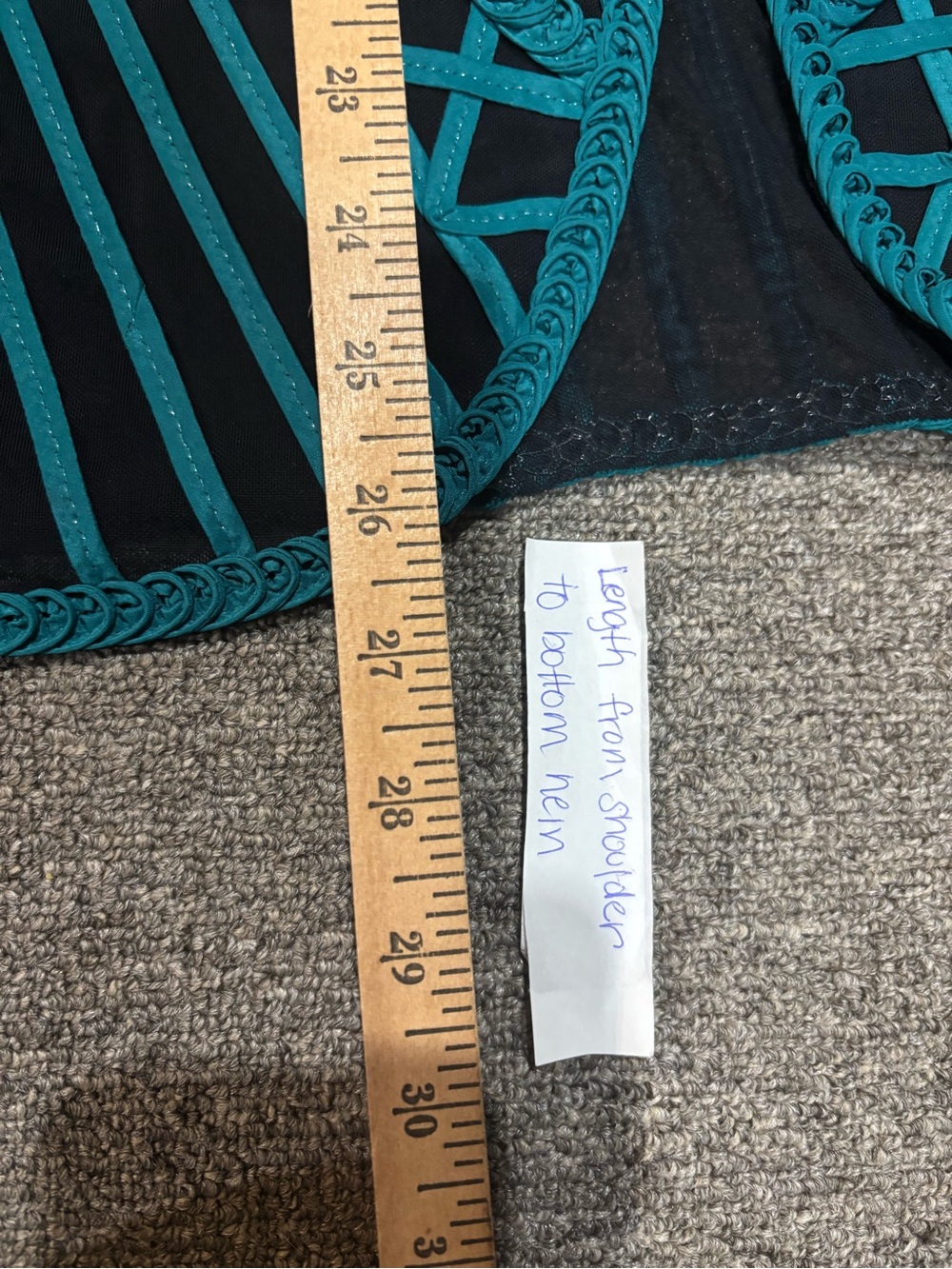Chico's Travelers turquoise & black mesh jacket soutache ribbon embroidery 3 XL - Picture 8 of 9